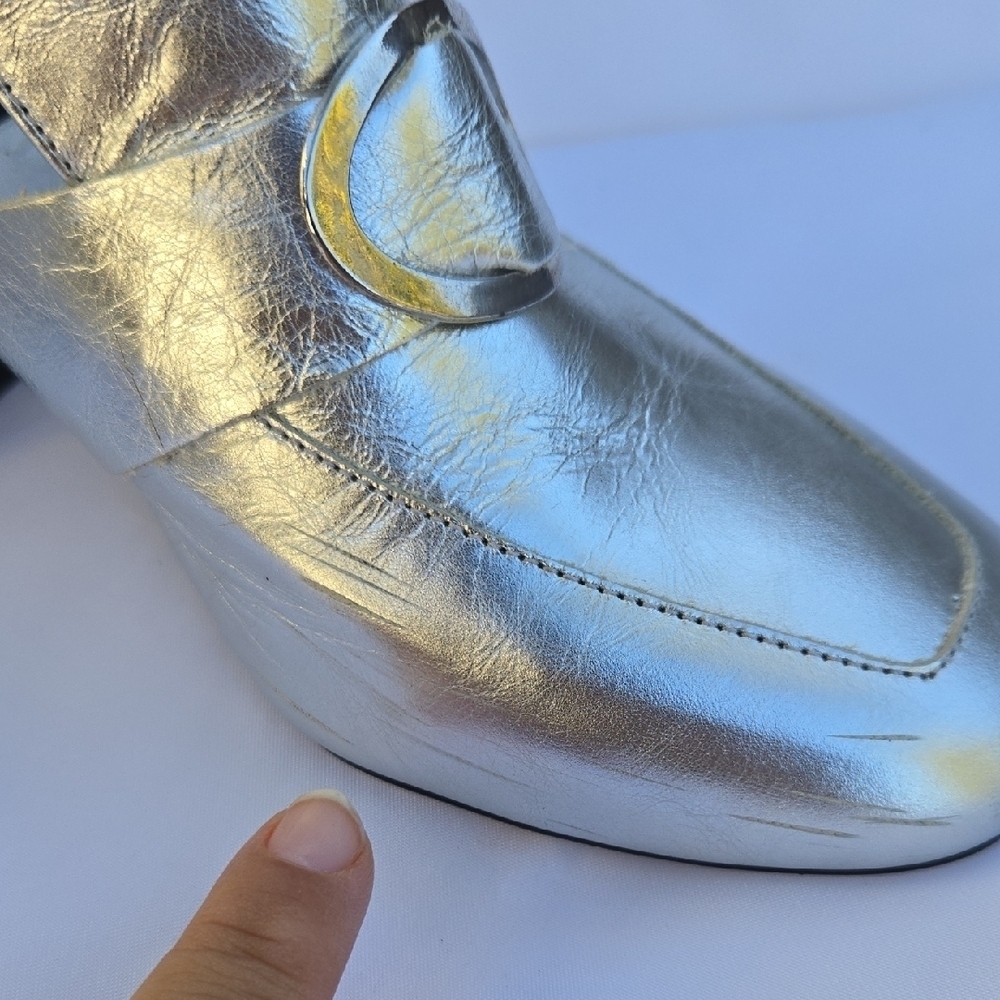 Mango Metallic Silver Mules - Picture 7 of 11